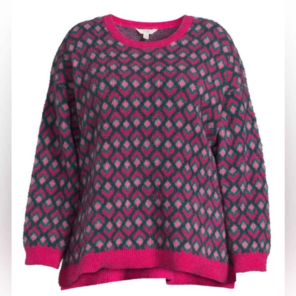 Terra & Sky Women's Plus Size Eyelash Knit Pullover Sweater, Midweight